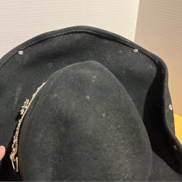 Bullhide Rodeo Cowgirl Hat Large Black Cheetah Animal Print Band Rhinestones - Picture 10 of 14